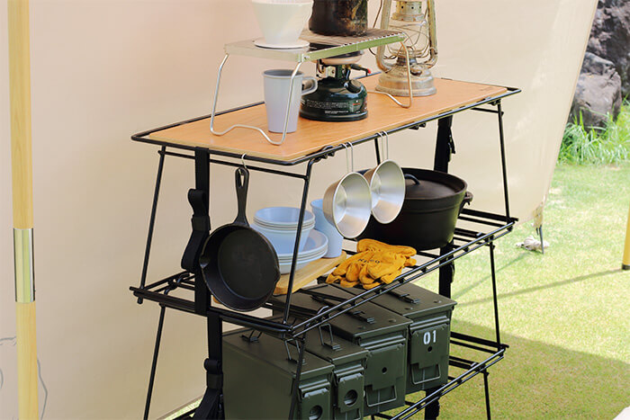 楽天市場】折りたたみ テーブル おしゃれ アウトドア 収納棚 スリム