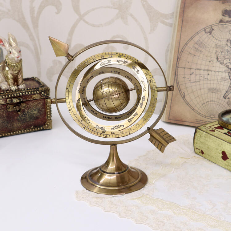 楽天市場】真鍮製 天球儀 アンティークゴールドインテリア オブジェ