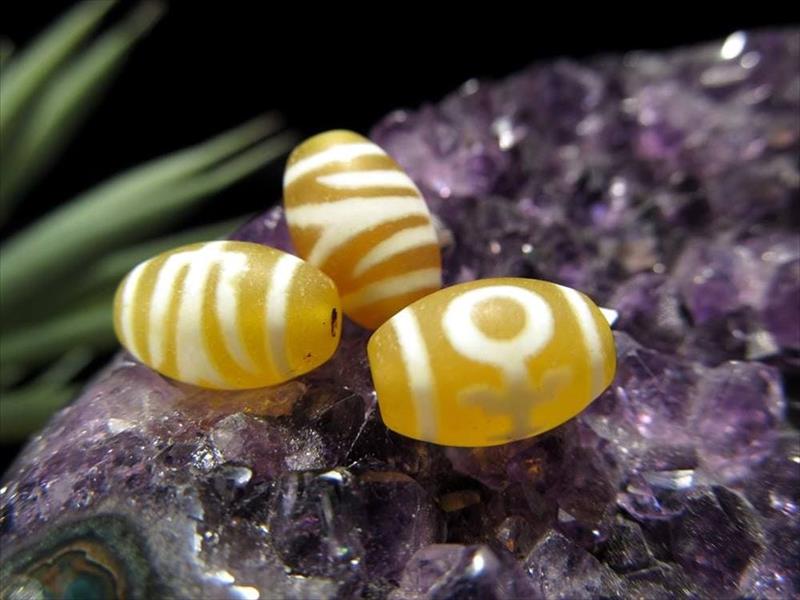 珍しいビタミンカラー 大人天珠 だいじんてんじゅ 最大長さ約11.5mm