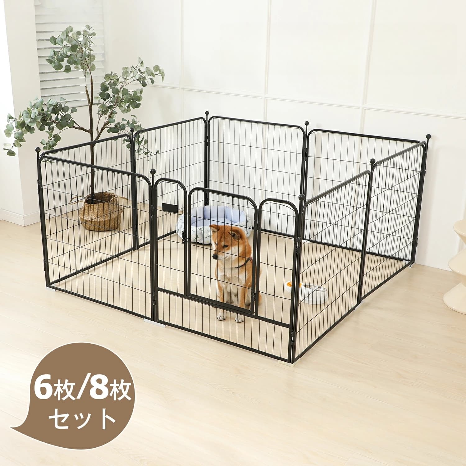 楽天市場】ペットサークル 折りたたみ ハイタイプ 高さ80cm 100cm 扉