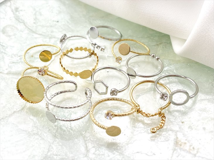 楽天市場】リングパーツ お試し セット 12種 各1個 12個 ゴールド