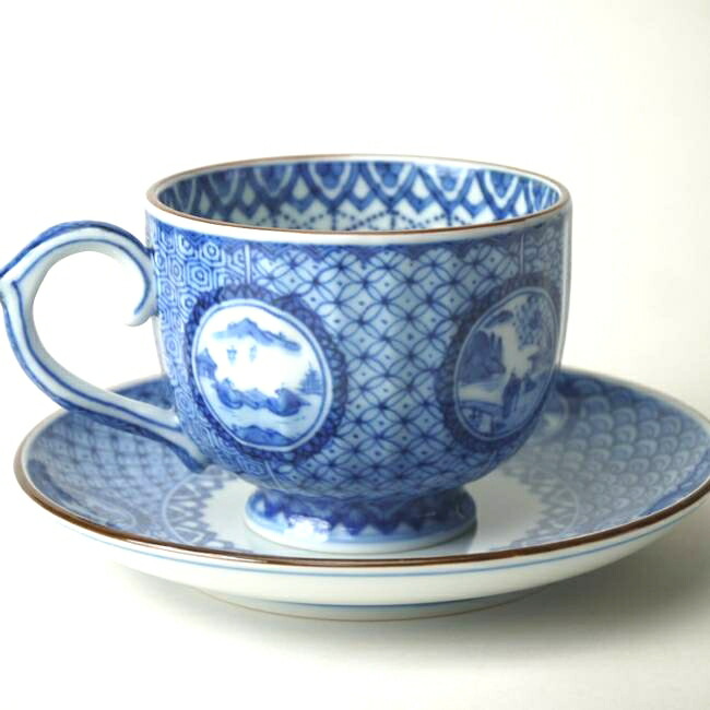 Amazon.co.jp: 京焼清水焼 平安 高野昭阿弥 祥瑞写 捻 抹茶碗 染