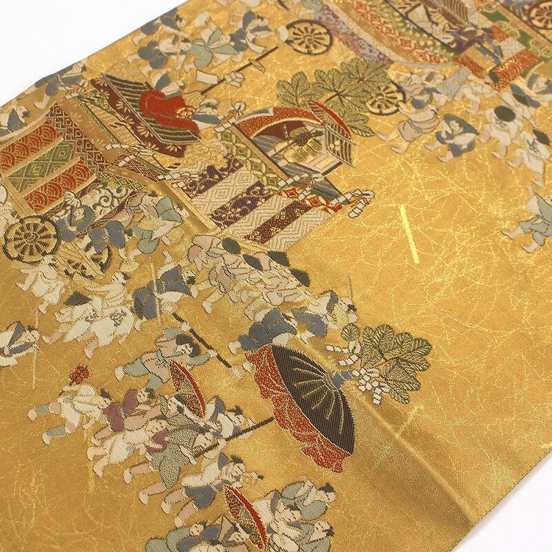 中古】 袋帯 リサイクル レディース 正絹 金 人物 時代柄 長さ434cm 幅