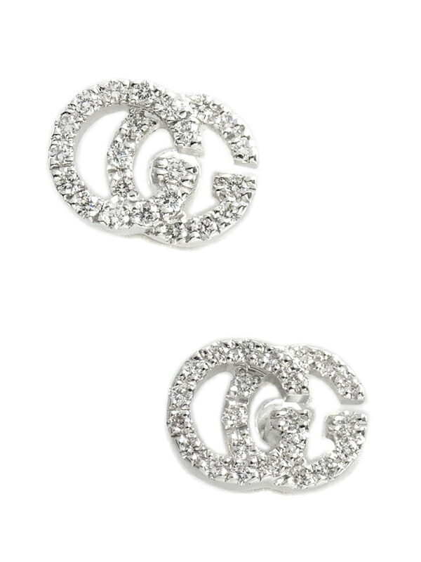 GUCCI】グッチ『K18WG ダブルG スタッズ ピアス ダイヤモンド』1週間