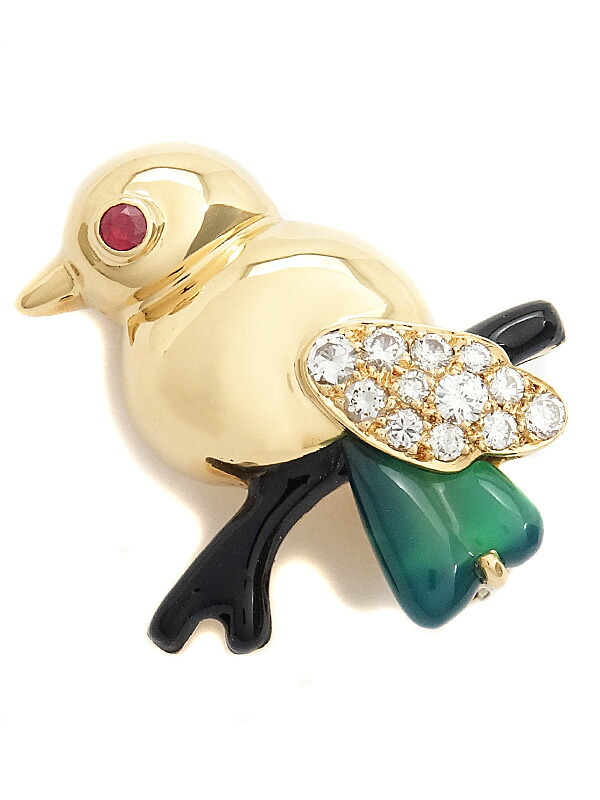 Cartier】カルティエ『K18YG 鳥モチーフ ブローチ ダイヤモンド』1週間