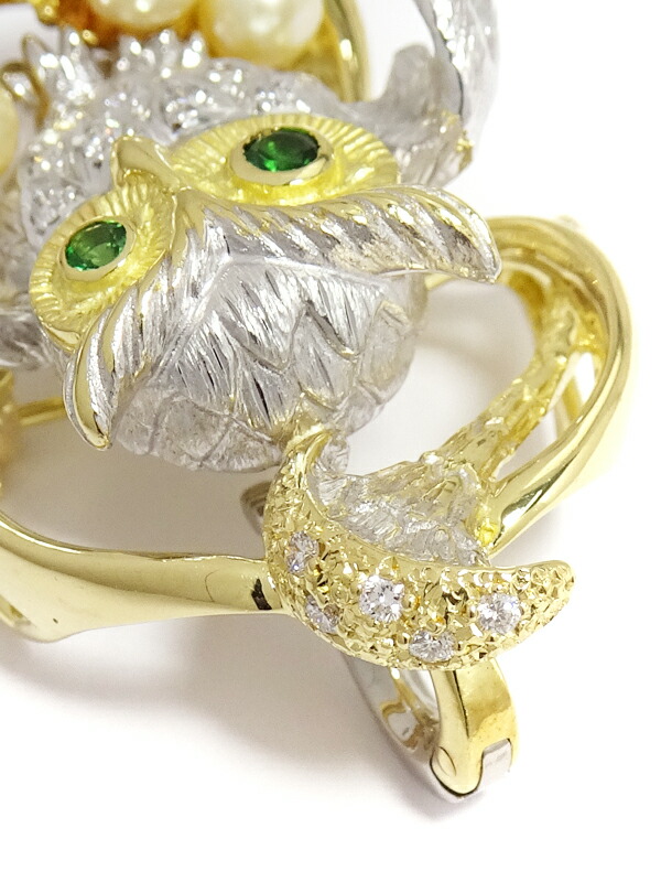 梶光夫先生作 750ワニモチーフのダイヤモンドピンブローチ 梶光夫先生