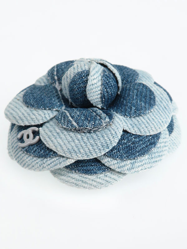 CHANEL シャネル カメリア ブローチ コサージュ デニム コメあり