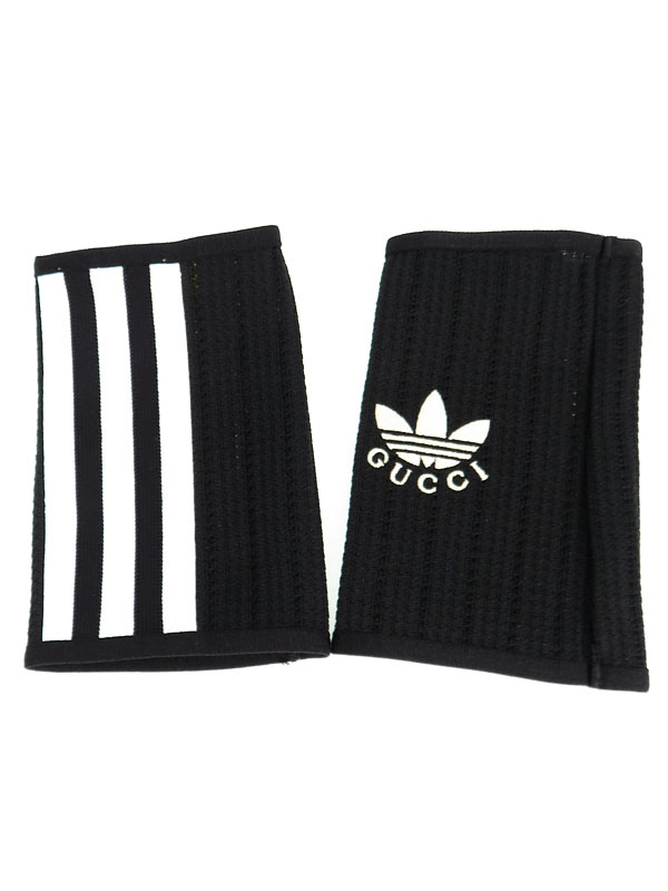 グッチ アディダス コラボ グローブ 手袋 指なし ニット ロゴ 黒