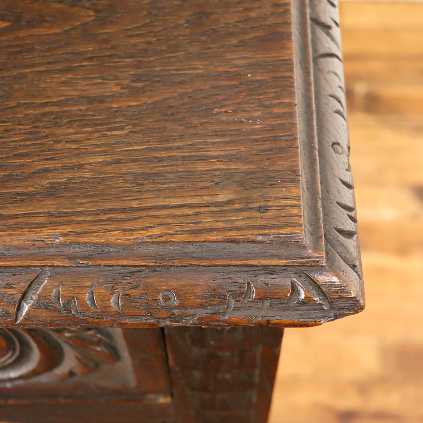 イギリスアンティーク サイドテーブル 机 オーク材 v_59112