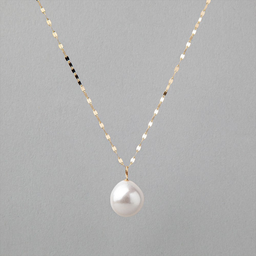 虹色 淡水バロックパールネックレス1連 FG25 淡水バロック真珠