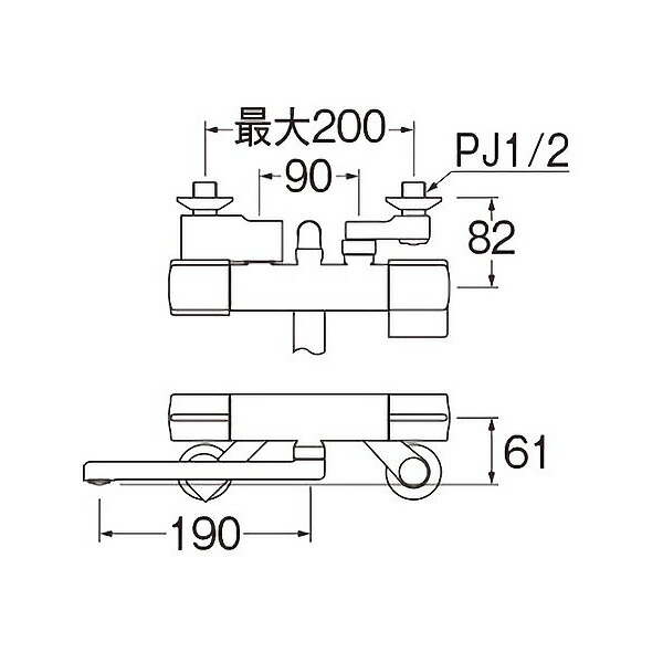 ユアサプライムス.com｜SANEI 壁付サーモスタットシャワー混合栓 一般