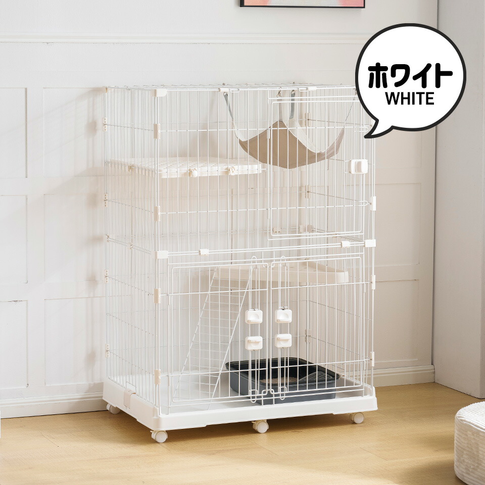 楽天市場】【レビュー特典付き】猫 ケージ 2段 1段可能 キャットケージ