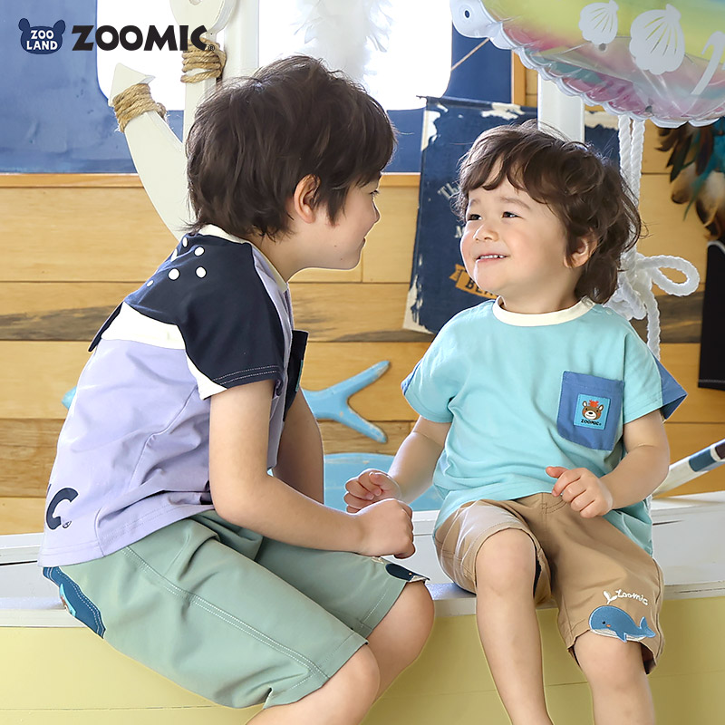 キッズ Tシャツ 半袖 ポケT くじら クジラ アニマル 動物 くま 男の子