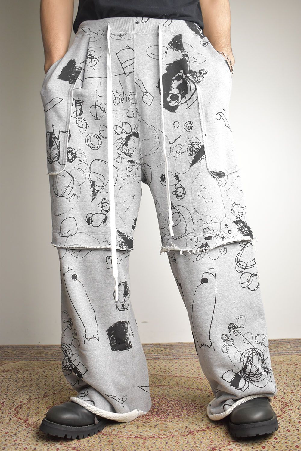 nude:masahiko maruyama - Sweat Print Wide Pants