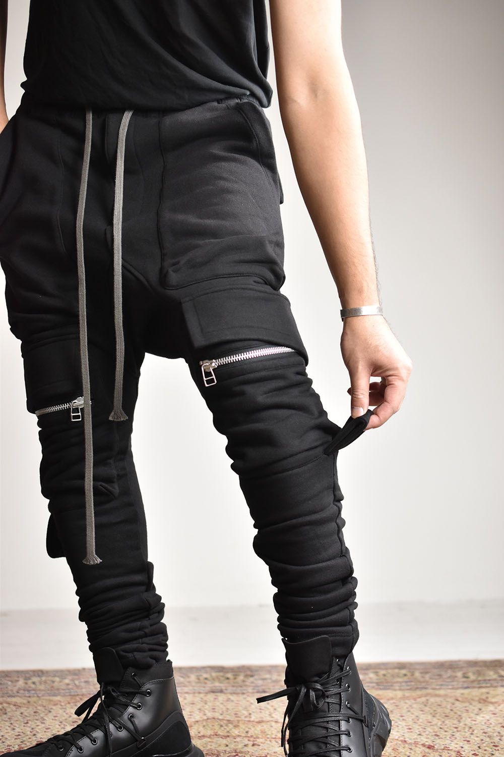 A.F ARTEFACT - Side Zip Sweat Sarouel Pants