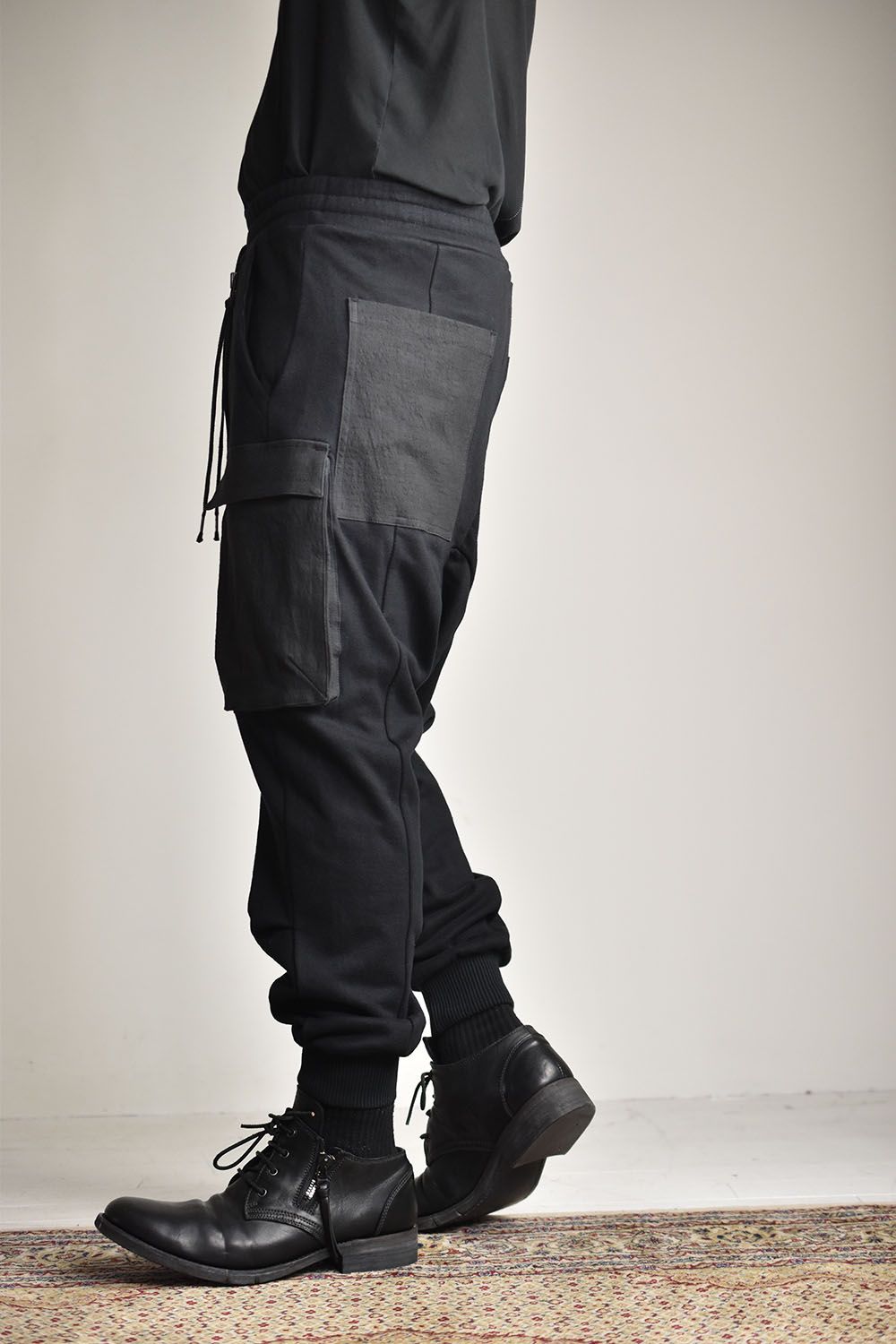 D.HYGEN - Non-ply Yarn Lined Drop Crotch Cargo Wide Jogger Pants