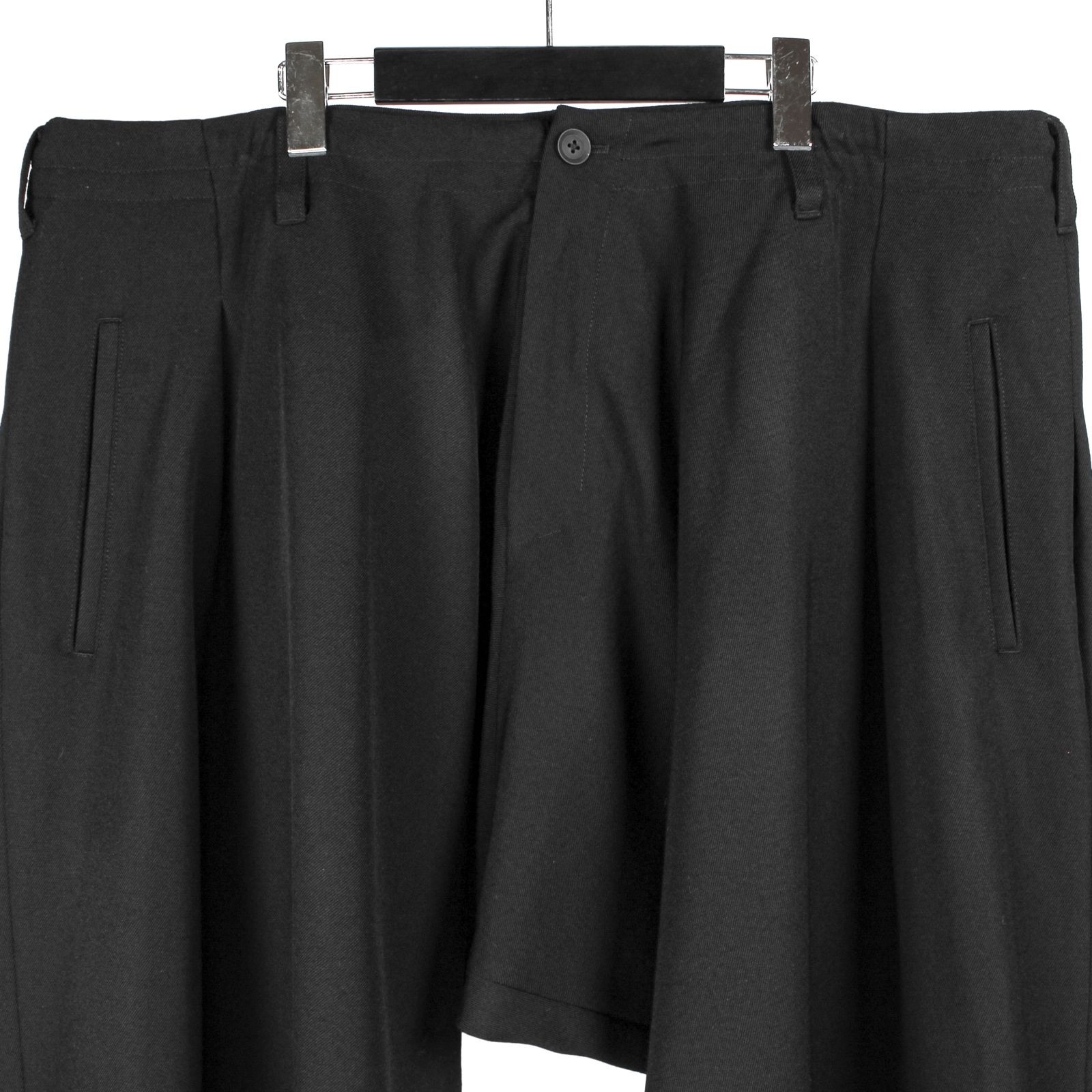 Yohji Yamamoto ウールフランネルドレープパンツ サイズ1 ブラック