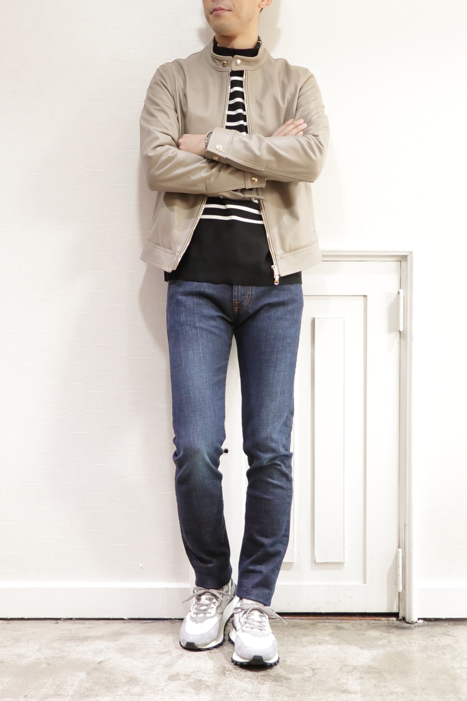 EMMETI - JURI ラムスキン ナッパレザー シングル ライダース レザー