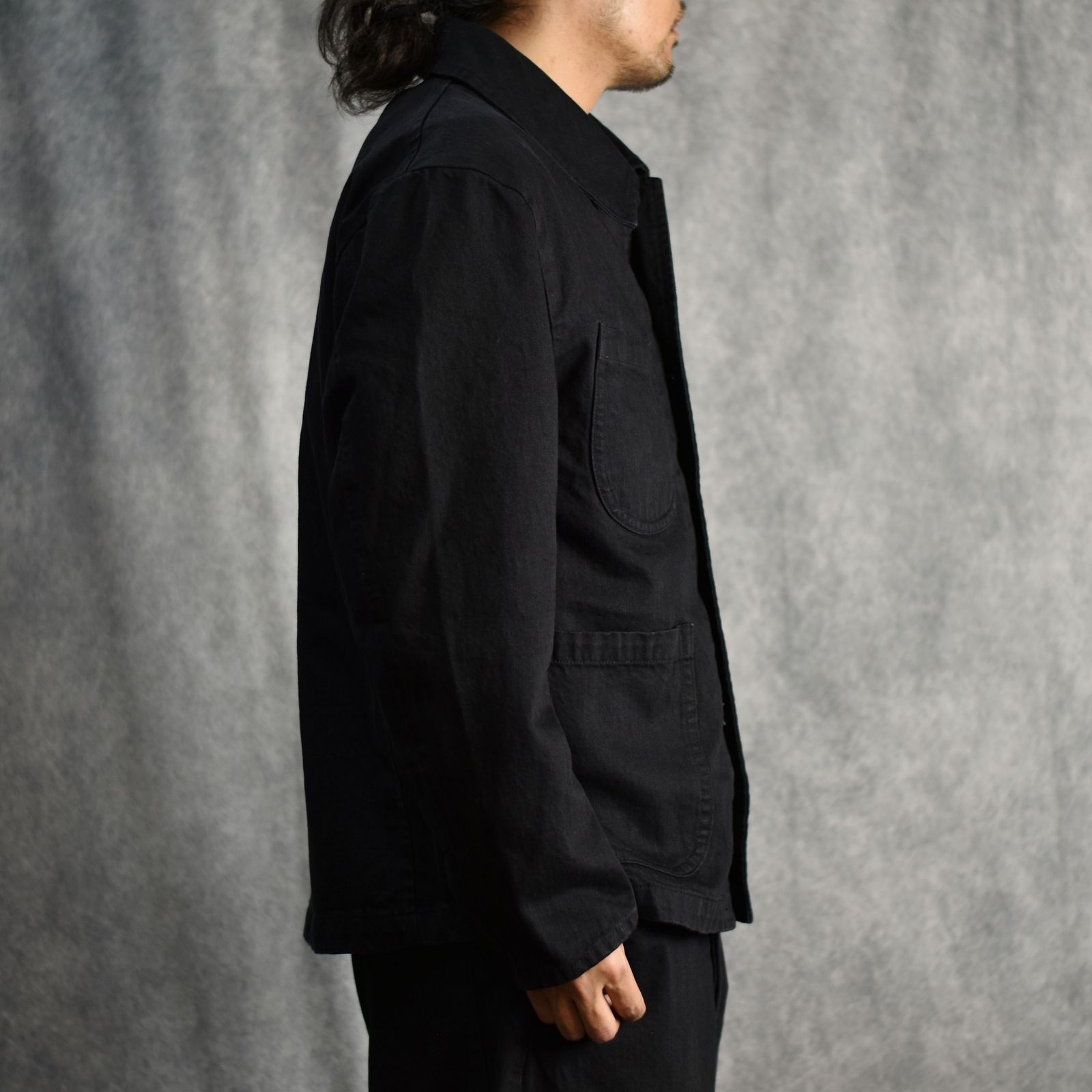 Porter Classic - STEINBECK DENIM FRENCH JACKET (BLACK) / デニム