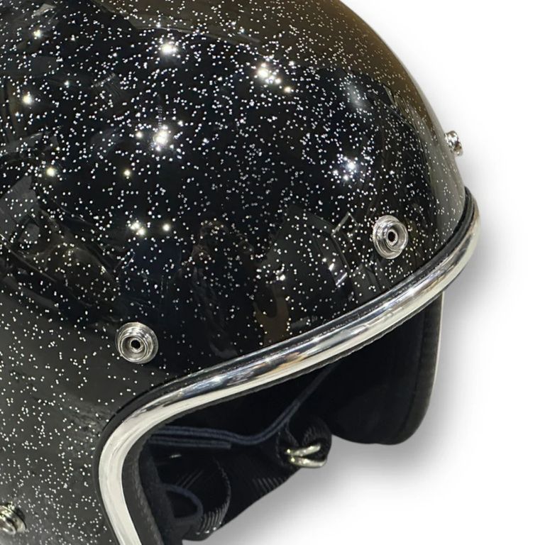 NoBudz - 再販売通知リクエスト可 | GLITTER 3/4 HELMET (BLACK
