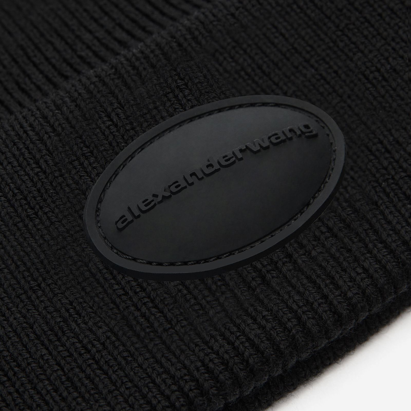 alexander wang - 【ラスト1点】RIBBED BEANIE WITH DOMED LOGO PATCH