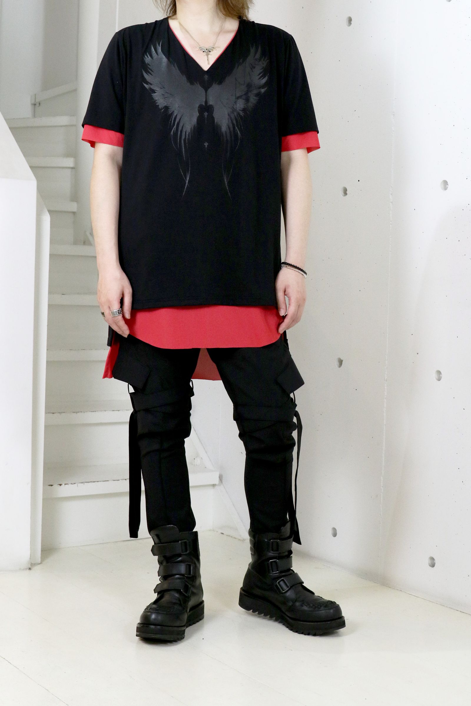 kiryuyrik - Layered V-Neck T-Shirt / レイヤード Vネック Tシャツ