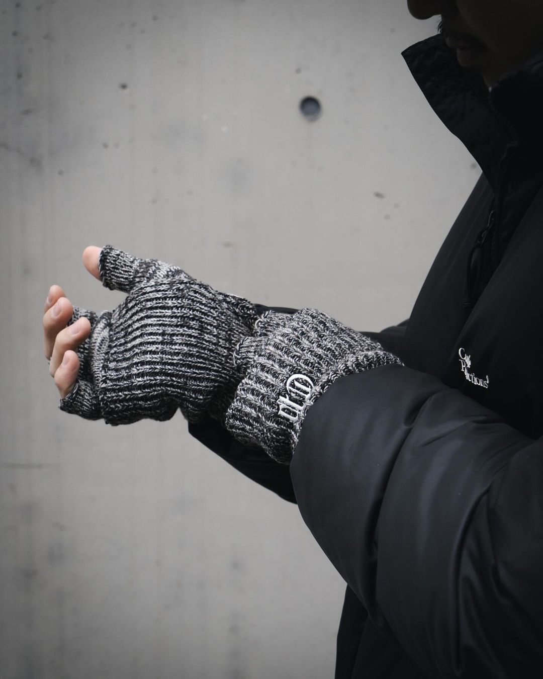 People Tree フィンガーレス手袋 グレー 黒 COOTIE PRODUCTIONS