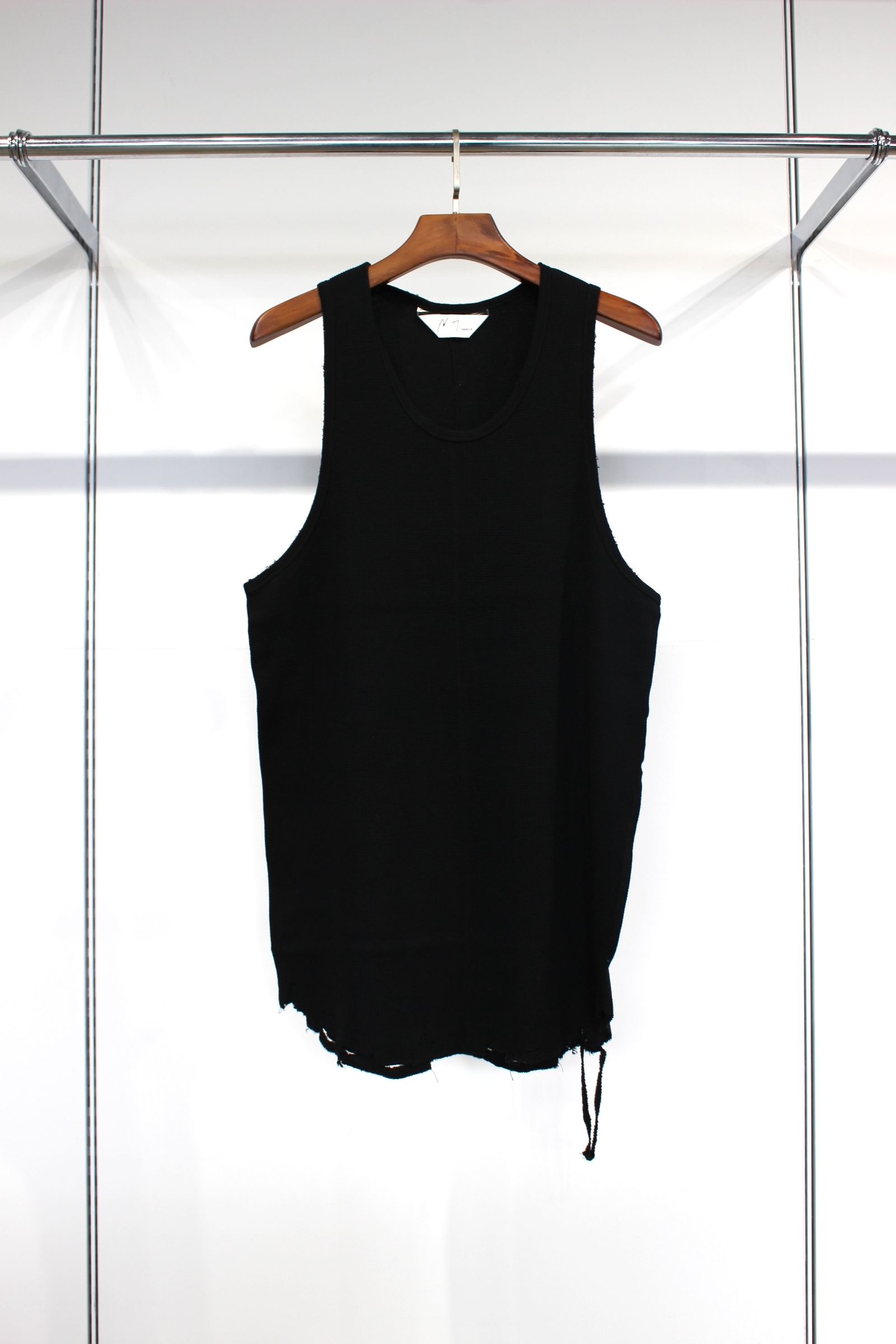 ANCELLM - DAMAGE WAFFLE TANK TOP/BLACK | NapsNote