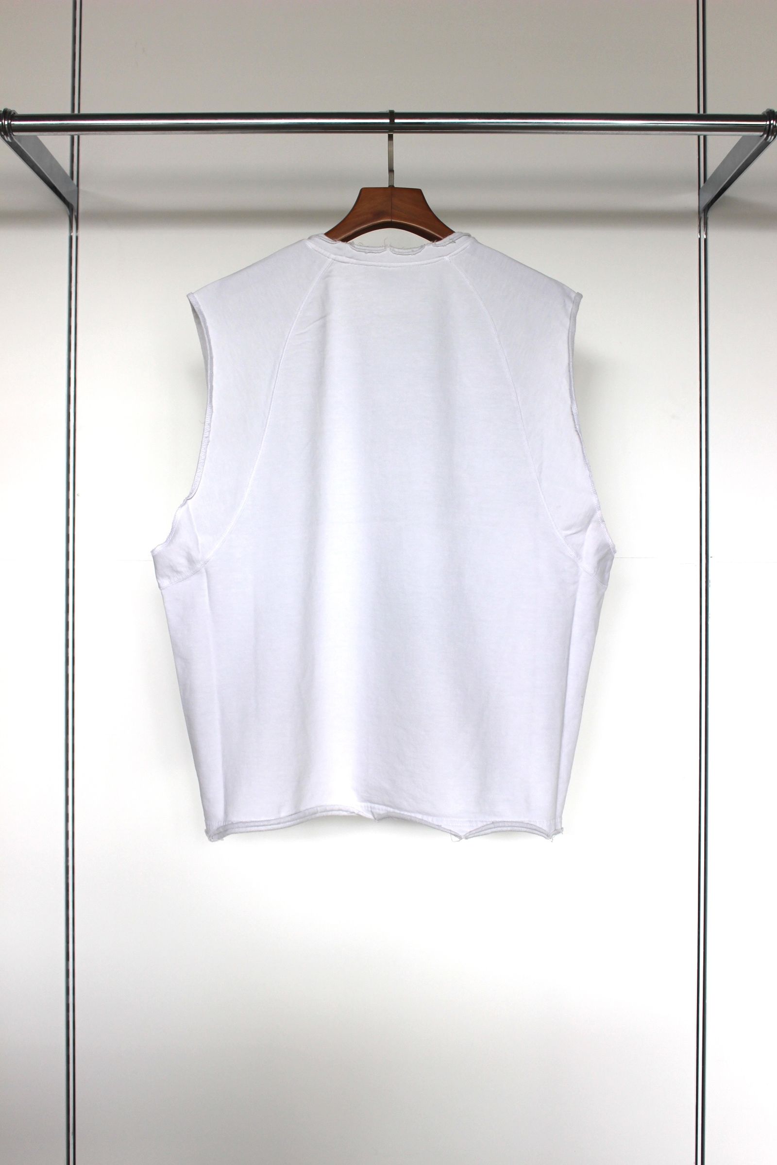 ANCELLM - SLEEVELESS AGING T-SHIRT/WHITE | NapsNote