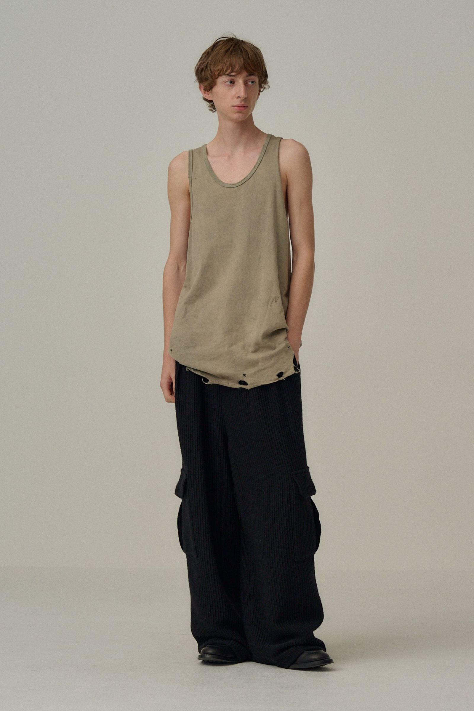 ANCELLM / DAMAGE TANK TOP(BLACK) 2 ANCELLM - DAMAGE TANK TOP