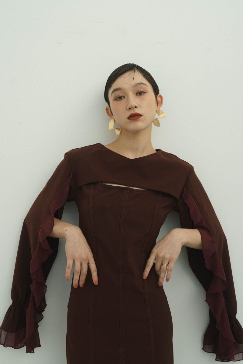 Knuth Marf - frill sleeves one piece / フリルスリーブ ワンピース