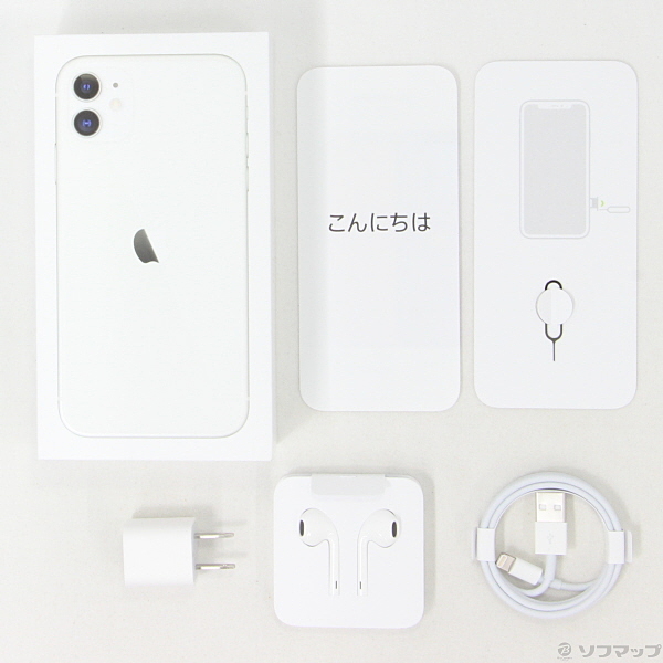 中古】iPhone11 64GB ホワイト MWLU2J／A docomoロック解除SIMフリー