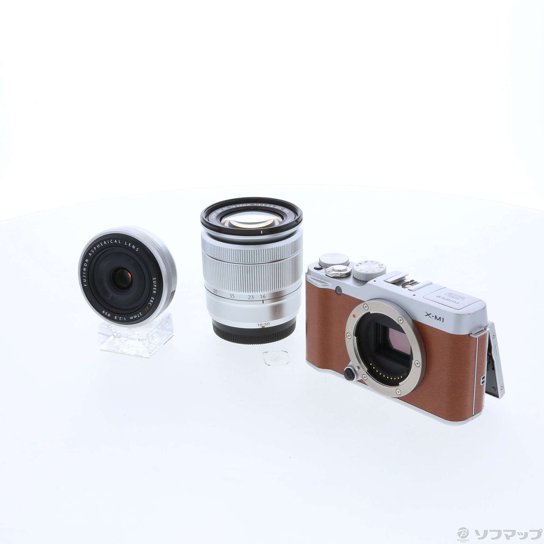 中古】FUJIFILM X-M1 16-50mm／27mm ダブルレンズキット シルバー