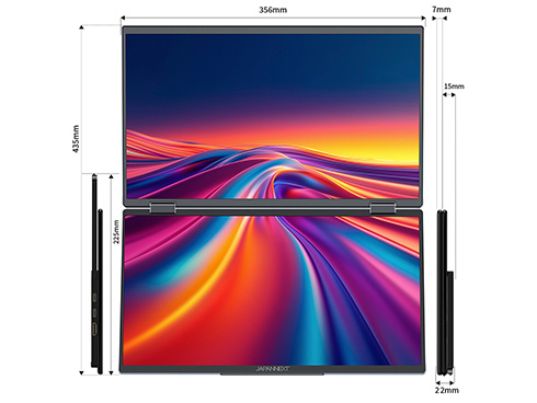 USB-C接続 2画面PCモニター デュアルモバイルモニター JN-DMD-IPS156F