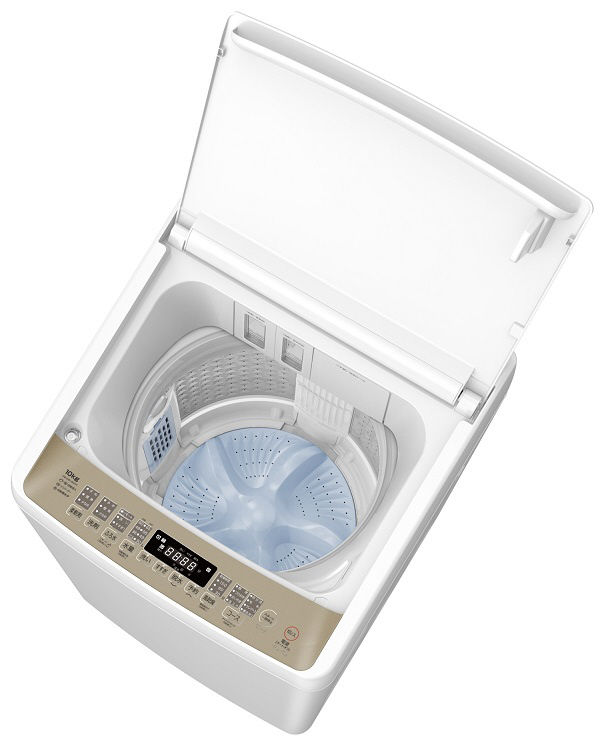 全自動洗濯機 本体：ホワイト、トップ：シャンパンゴールド HW-DG100XH