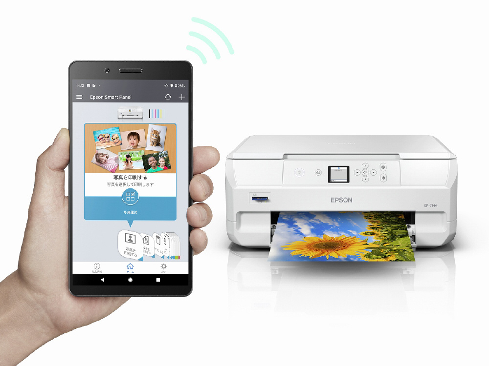 EP-714A インクジェット複合機 Colorio ホワイト ［L判～A4］｜の通販