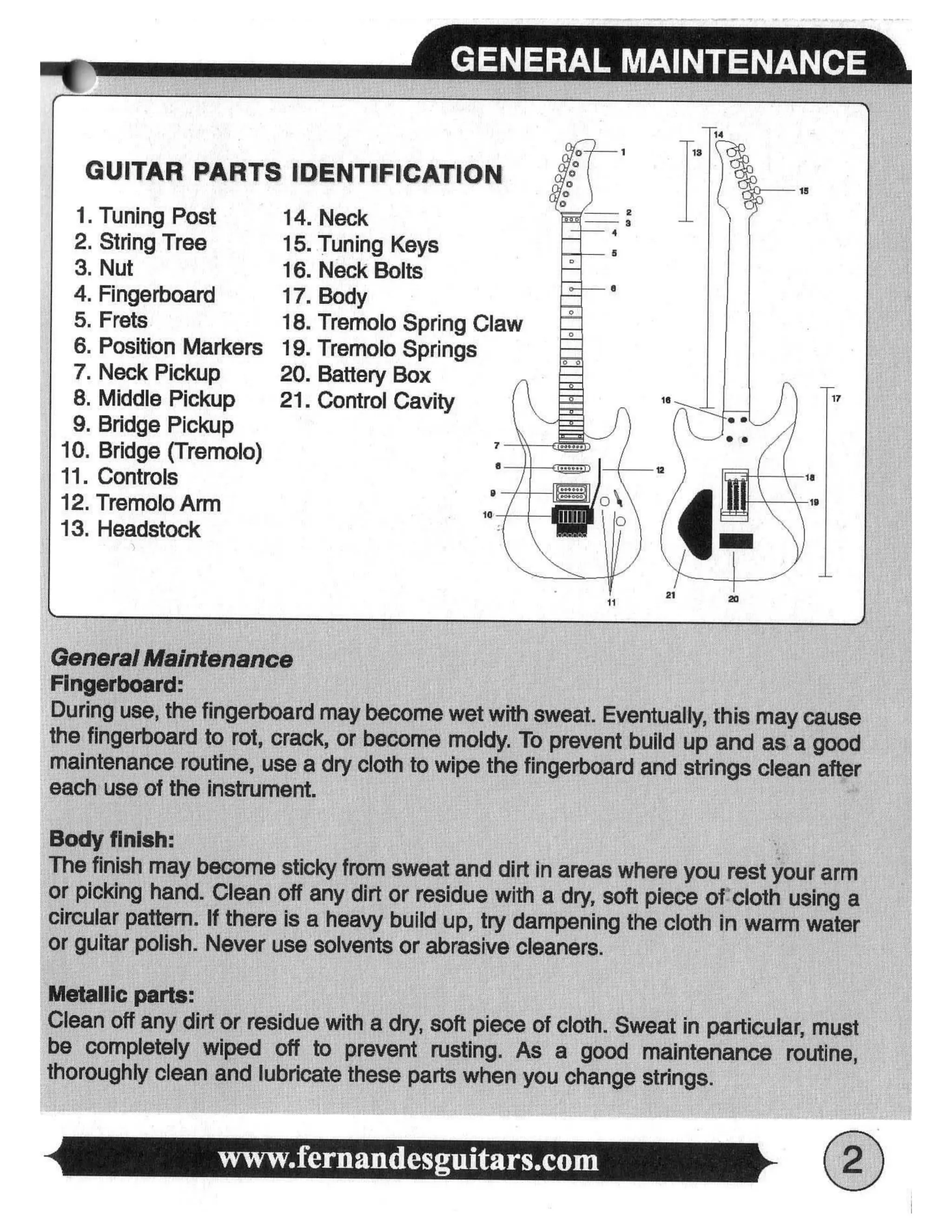 ZO-3c FERNANDES GUITAR OWNER'S MANUAL付 ZO-3c FERNANDES GUITAR