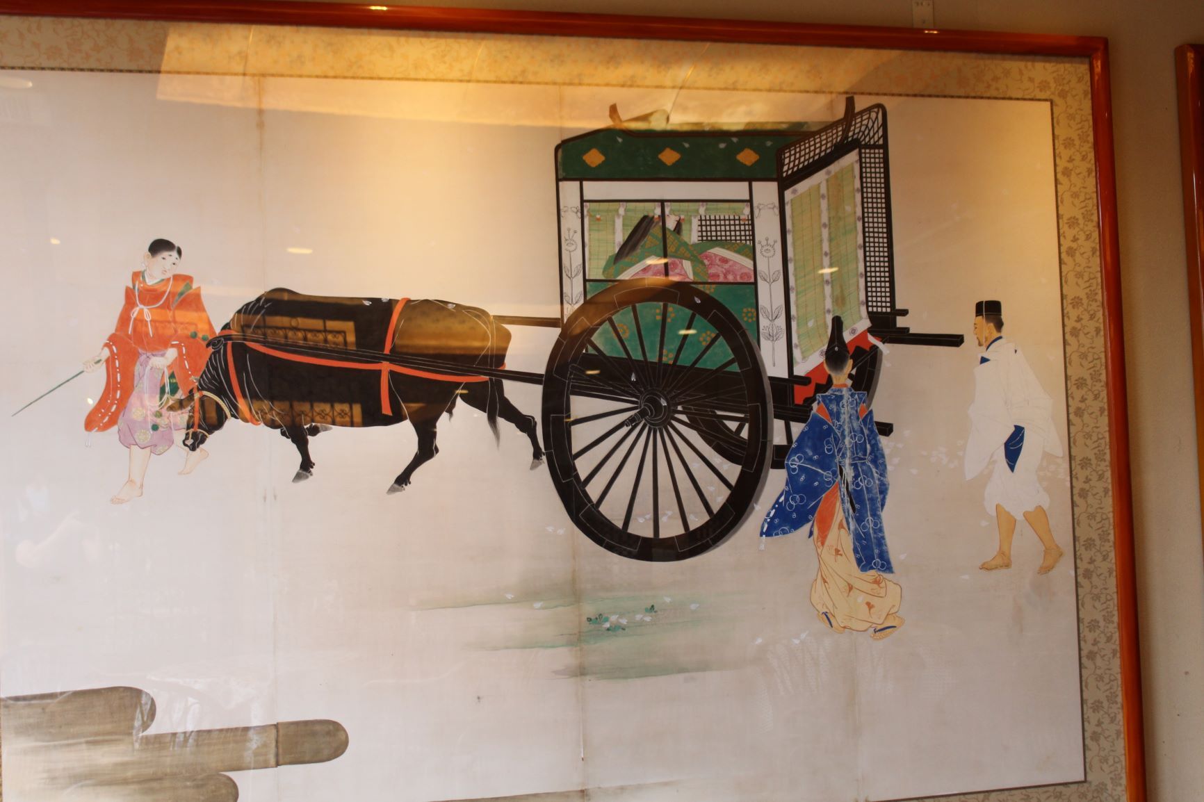 長瀞長生館の額絵】《平安時代の牛車の絵のご紹介》 | 花のおもてなし