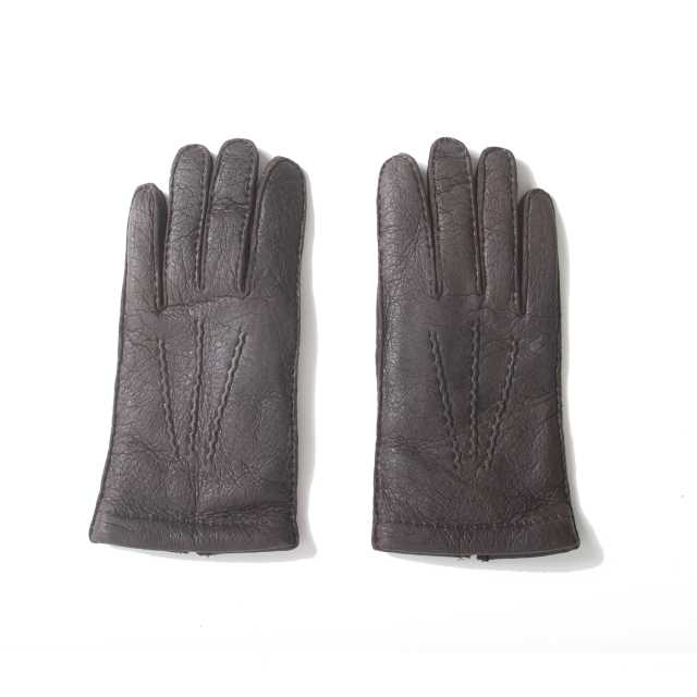 未使用 ペッカリー革手袋 カシミヤライニング タン クロダ ペッカリー