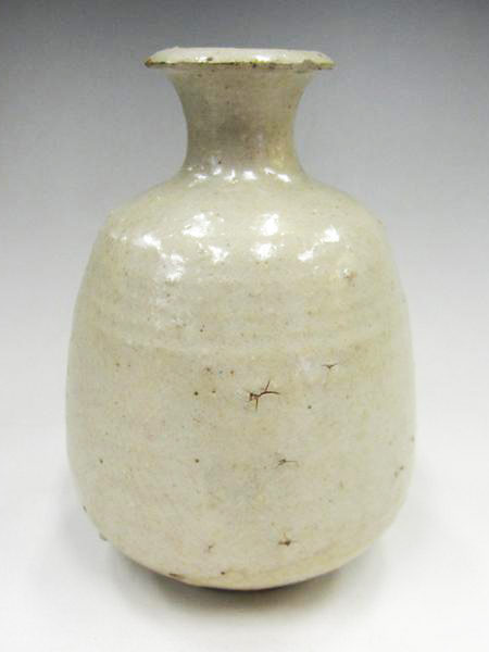 李朝 粉引 徳利 古美術 朝鮮 陶磁器 高さ約13cm 韓国 一輪挿し