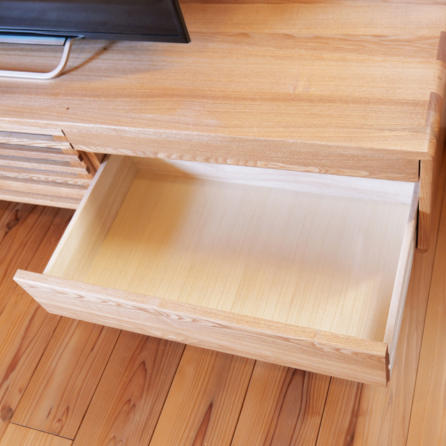 無印良品 テレビ台 108cm ガラス扉 タモ材 良い AVボード テレビボード