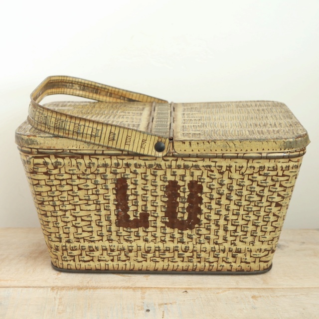 LU ビスケット アンティーク バスケット 缶 LEFEVRE-UTILE 1930