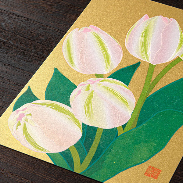 ハガキ/ポストカード｜紙シリーズ｜ポストカード チューリップ柄 S3