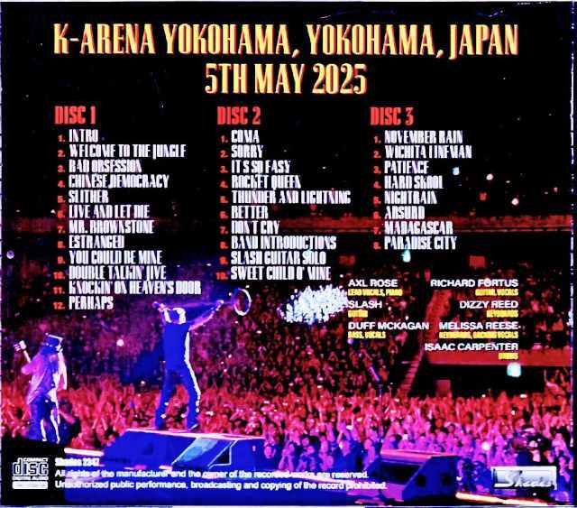 Guns N' Roses ガンズ・アンド・ローゼス/Kanagawa,Japan 2025 Complete