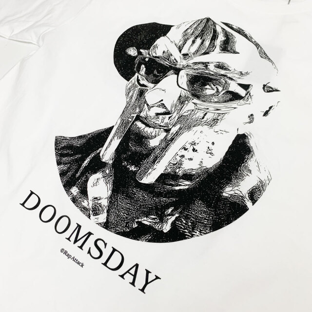 MFDOOMプリントTシャツホワイトビンテージラップ T HIPHOPXLサイズ
