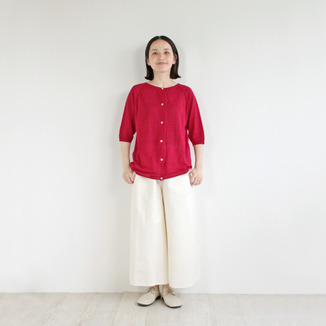 nofl】コットンリネンカルゼワイドパンツ 644207460 | ナチュラル服