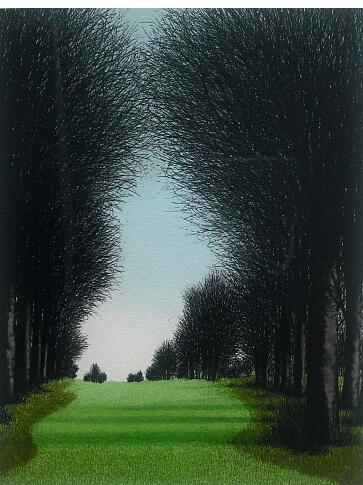 ジャック・デペルト「フォンテーヌブローのゴルフ場」リトグラフ