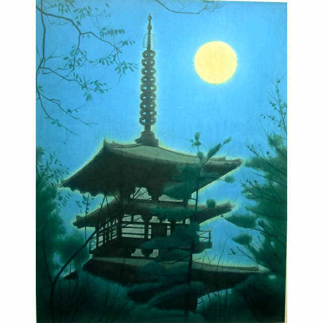 平山郁夫「薬師寺の塔」リトグラフ直筆サイン・落款入り｜絵画販売
