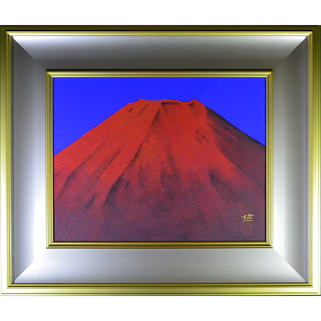 No.30081102 日本画 佐藤昭三「赤富士 SM」 No.30081102 日本画 佐藤