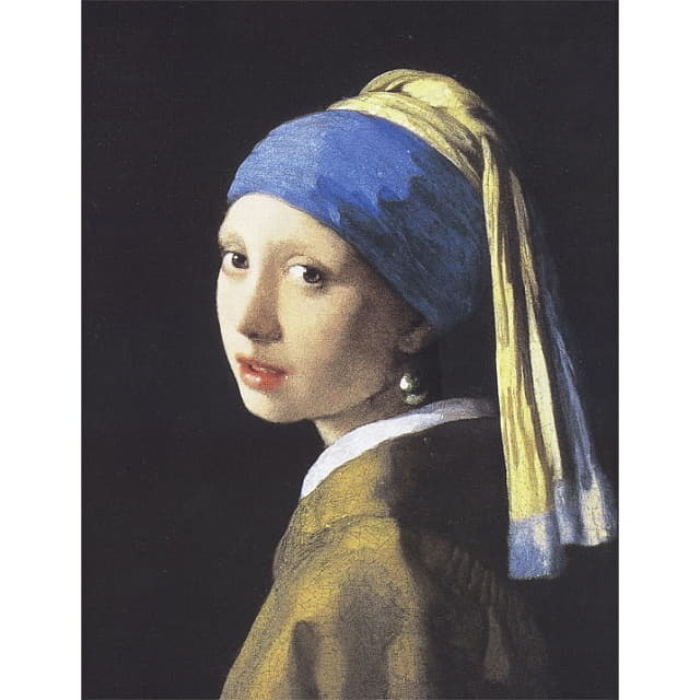 フェルメール 「真珠の耳飾りの少女」彩美版 複製画 天然ラピスラズリ